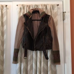 Vegan leather and wool Free People jacket